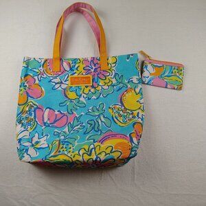 Lilly Pulitzer For Estee Lauder Tote Bag /Matching Coin Purse Floral